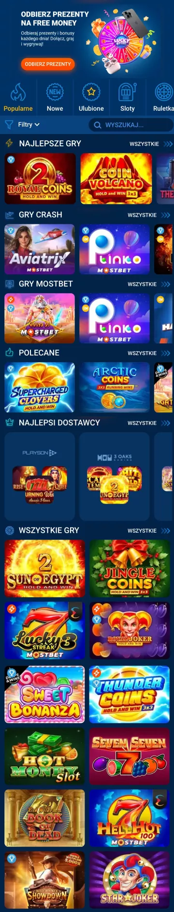 Mostbet kasyno Najlepsze gry kasynowe online